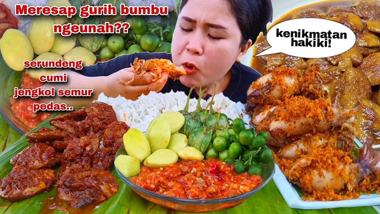 TERLALU MENGGIURKAN ⁉️ CUMI GORENG SERUNDENG SEMUR JENGKOL LALAPAN JENGKOL MENTAH SAMBAL TERASI