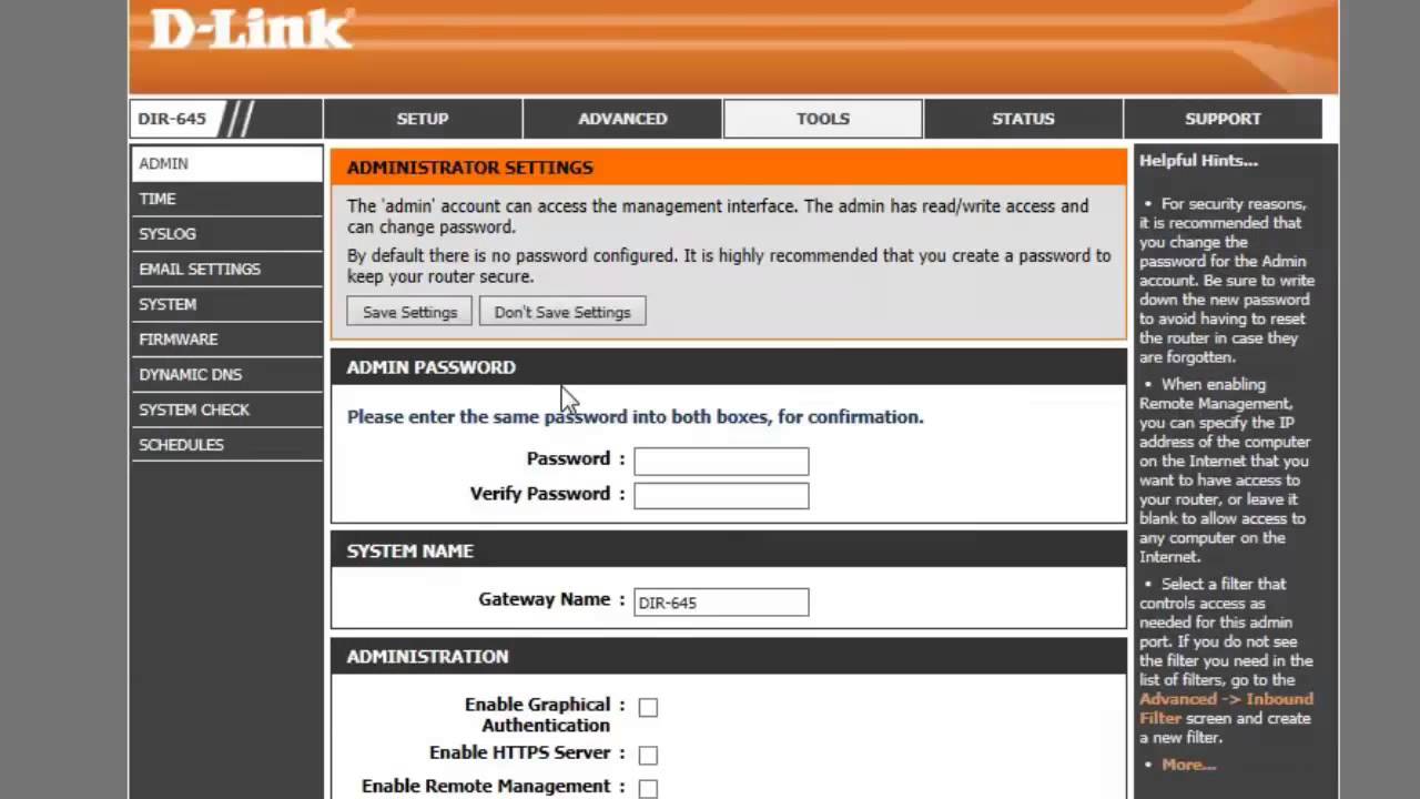 How to change your D-Link router login password