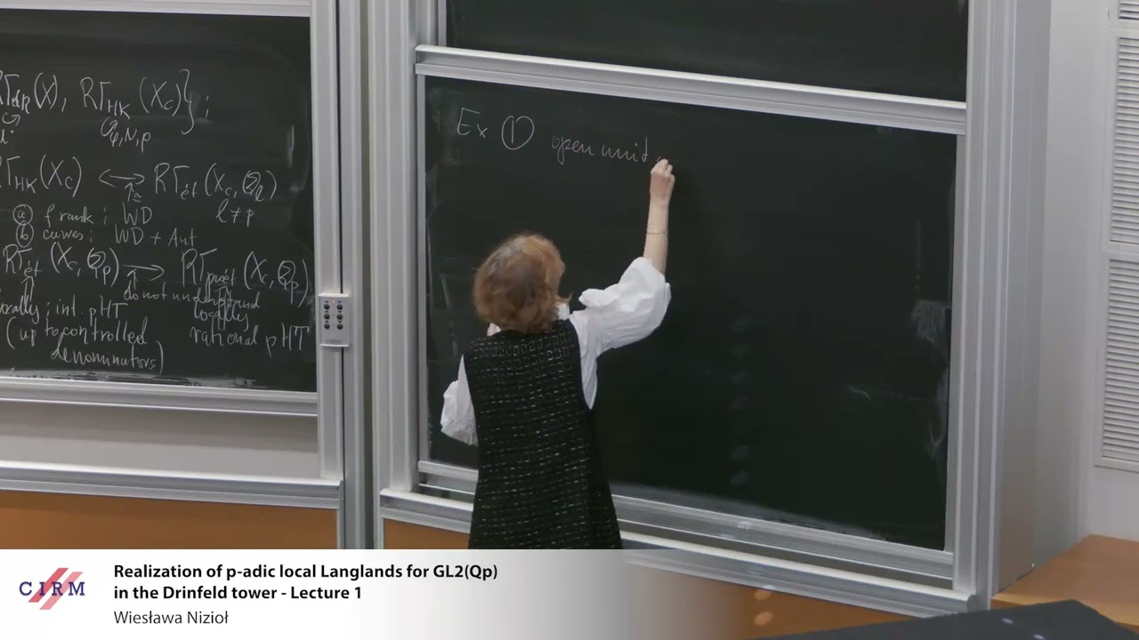 Wiesława Nizioł: Realization of p-adic local Langlands for GL2(Qp) in the Drinfeld tower - Lecture 1