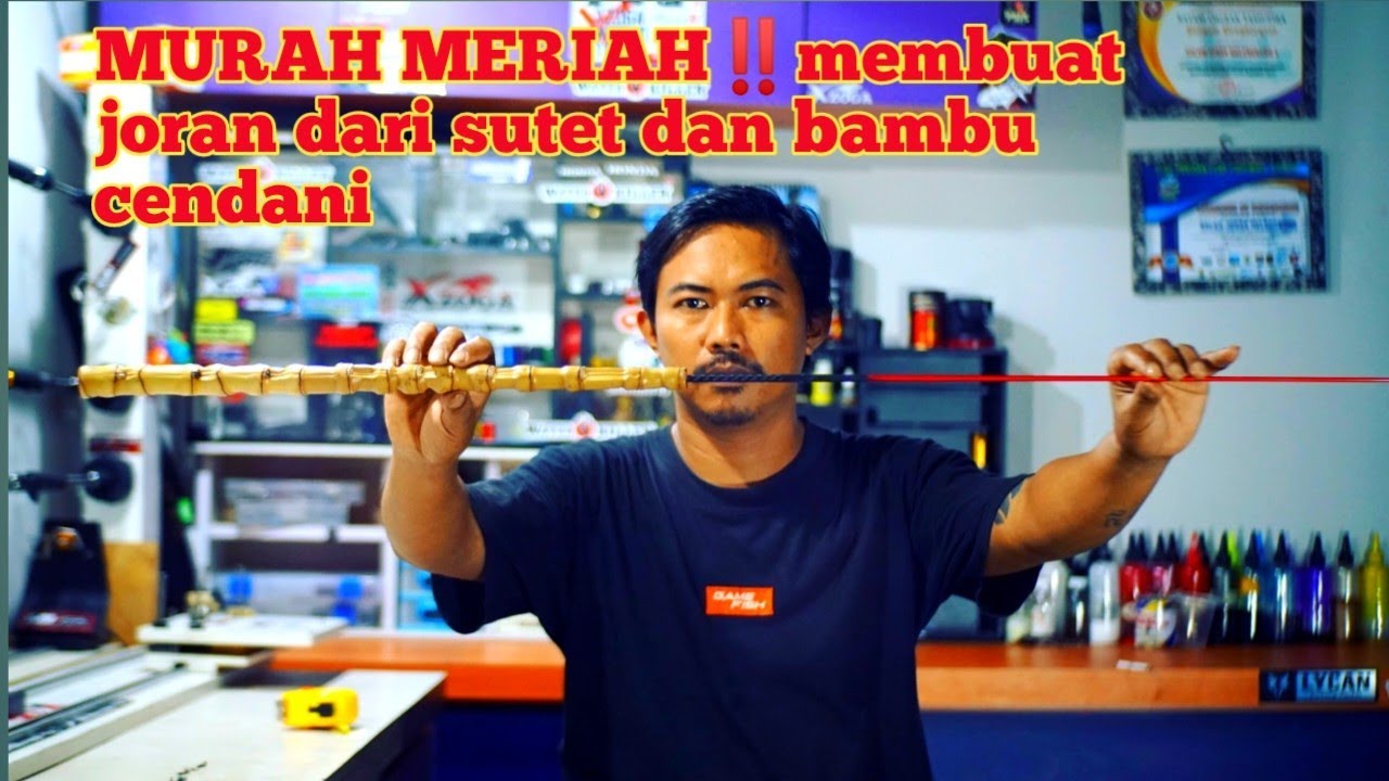 JORAN MURAH NIH‼️D.I.Y. FISHING ROD BAMBOO‼️Membuat joran dari batang bambu dan carbon sutet