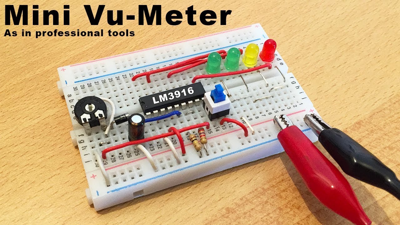 Mini LM3916 Vu-Meter with 4 LED + Electric diagram