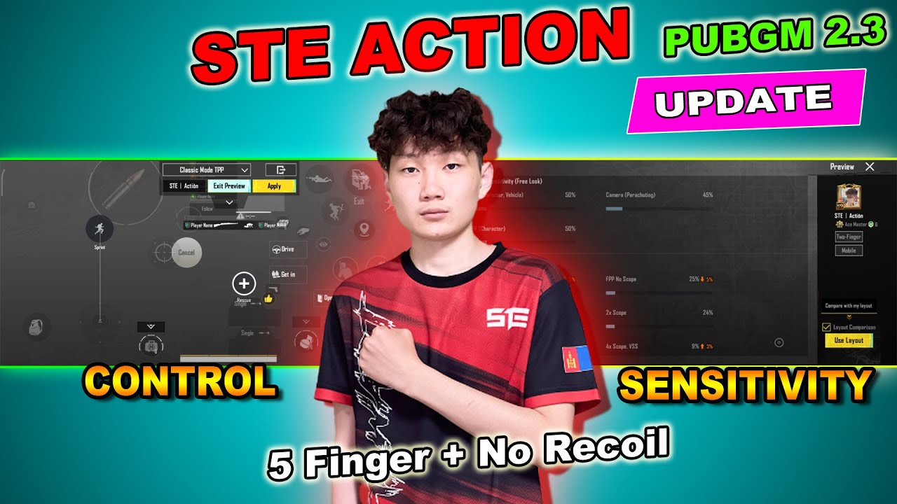(LATEST) STE ACTION Sensitivity & Control Code PUBGM 2.3