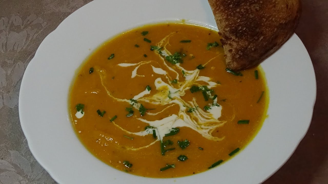 Muskatkürbis Süßkartoffel Suppe - vegan