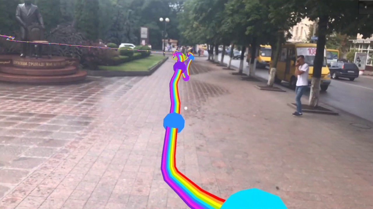 Holokit / ARKit - Path Tracker (Rainbow)