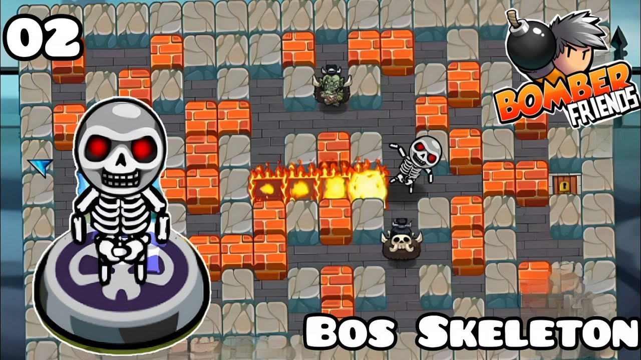 Pertarungan Pahlawan Melawan Bos Skeleton! - BOMBER FRIENDS - Part 02