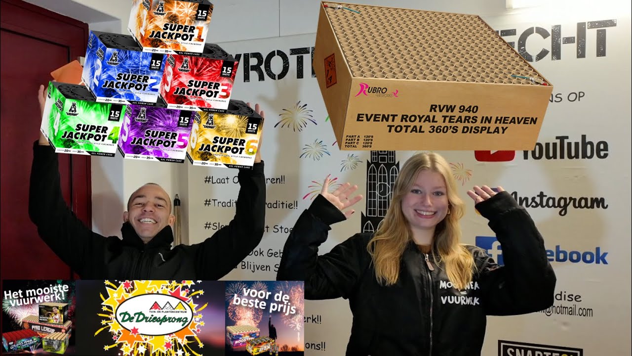 VUURWERK SHOPPEN 2024-2025 DE DRIESPRONG DIKKE RAM BAKKEN EN GENIALE BLOKKEN!