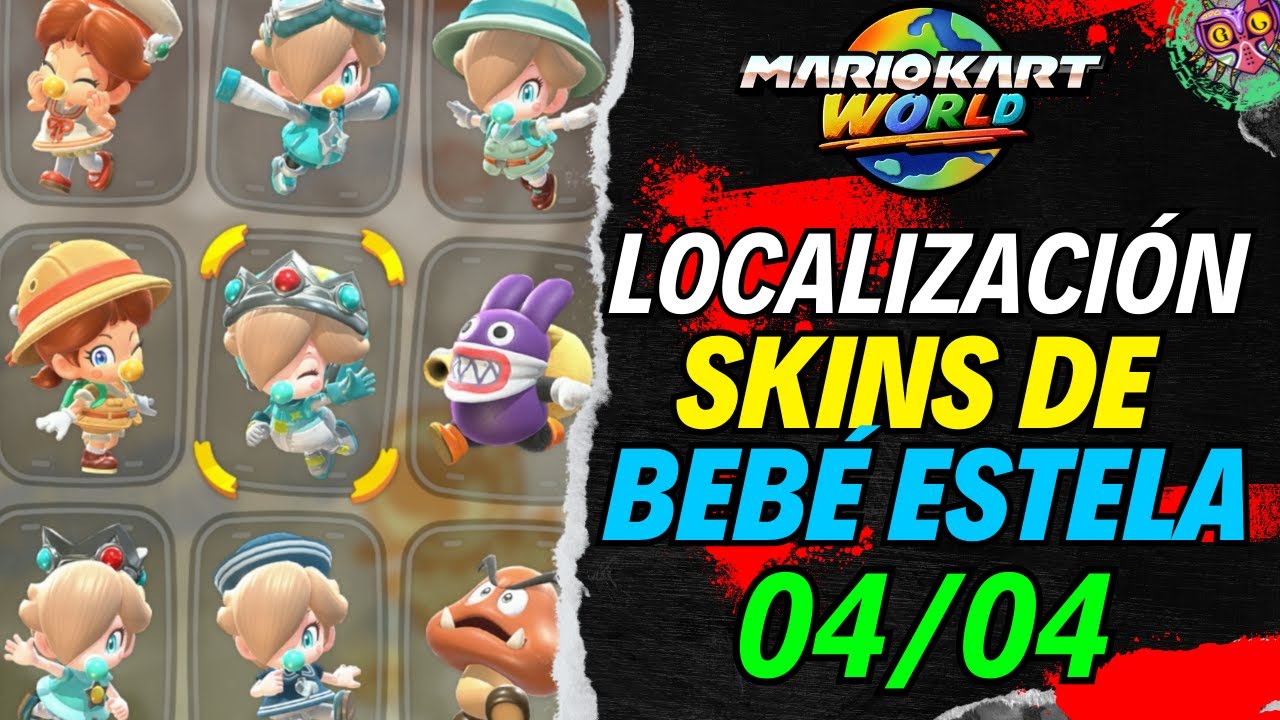 LOCALIZACIÓN de TODAS las SKINS de BEBÉ ESTELA | GUÍA 100% | 💯Mario Kart World🏆