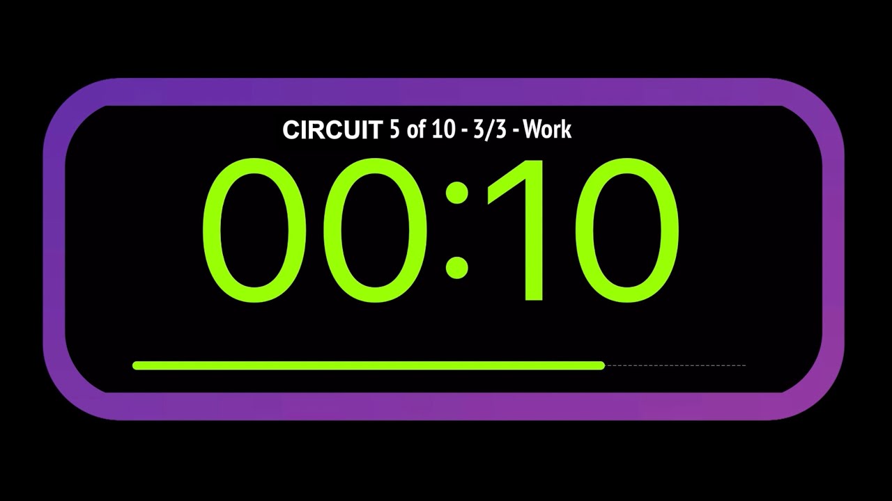 Tabata Style Circuit Digital Timer | 3 Movements 10 Rounds