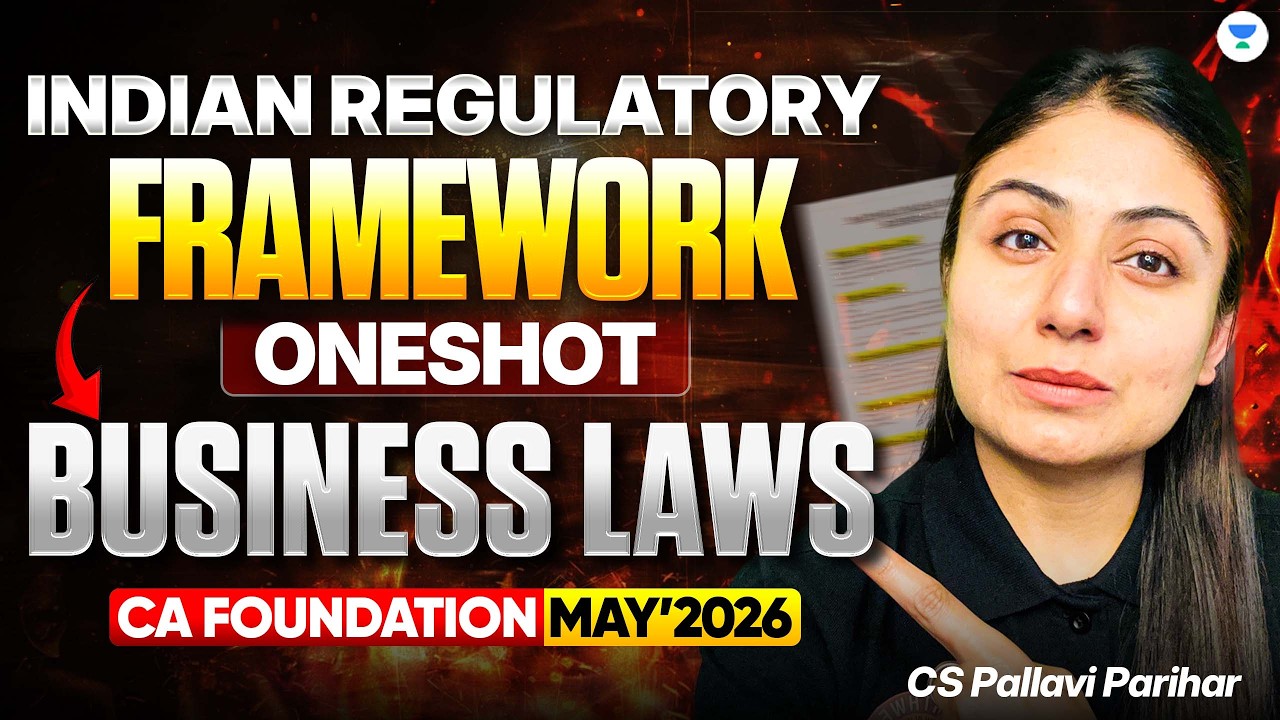 Indian Regulatory Framework One Shot | Business Laws CA Foundation Jan 2026 | CS Pallavi Parihar