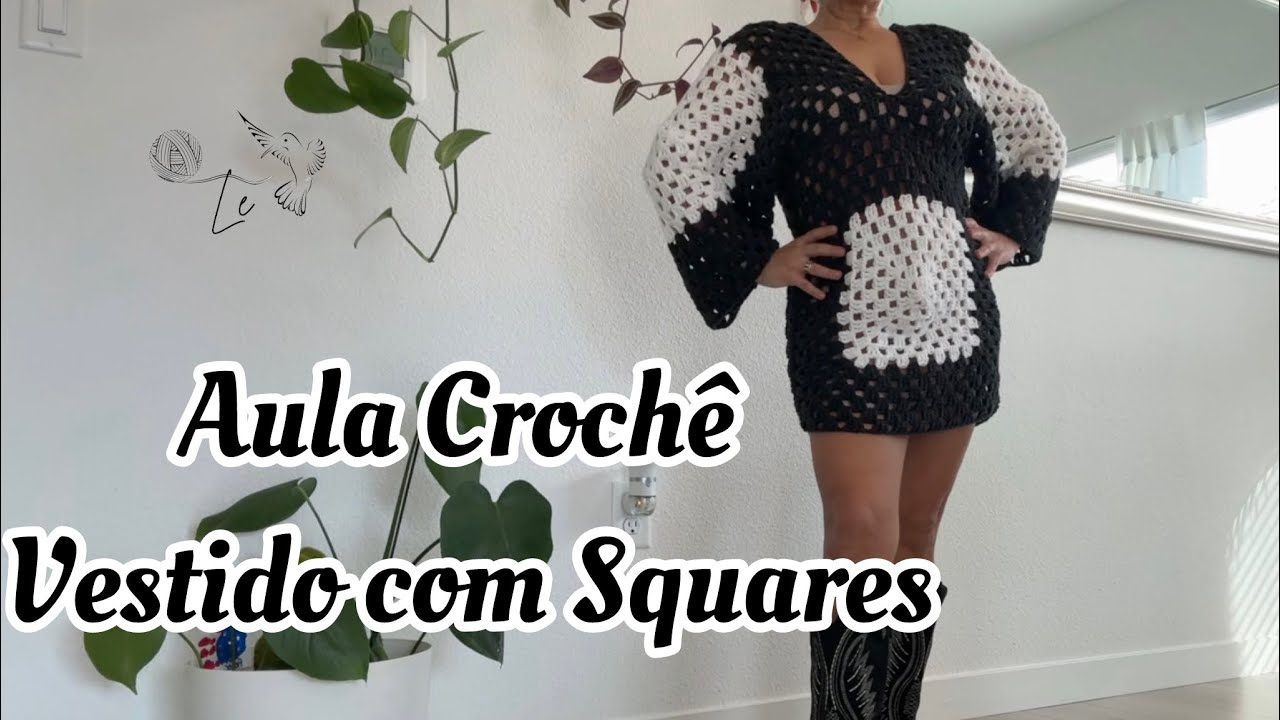 AULA - Vestido de Crochê com Squares 