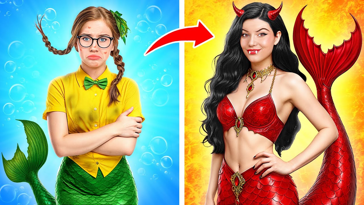 От Русалки до Темного Вампира | Экстремальное Преображение Челлендж от Multi DO Girls
