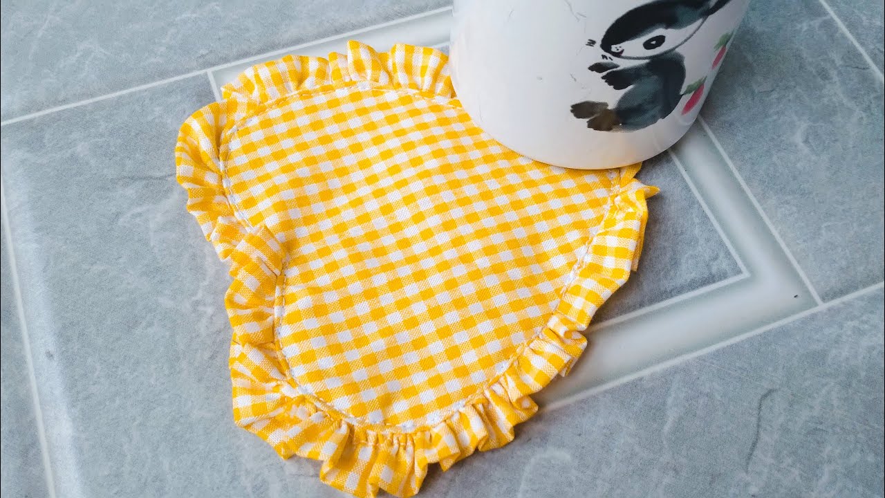 DIY Cute Coasters I Love Ruffle Coasters I Coaster Ideas I Simple Sewing Coaster