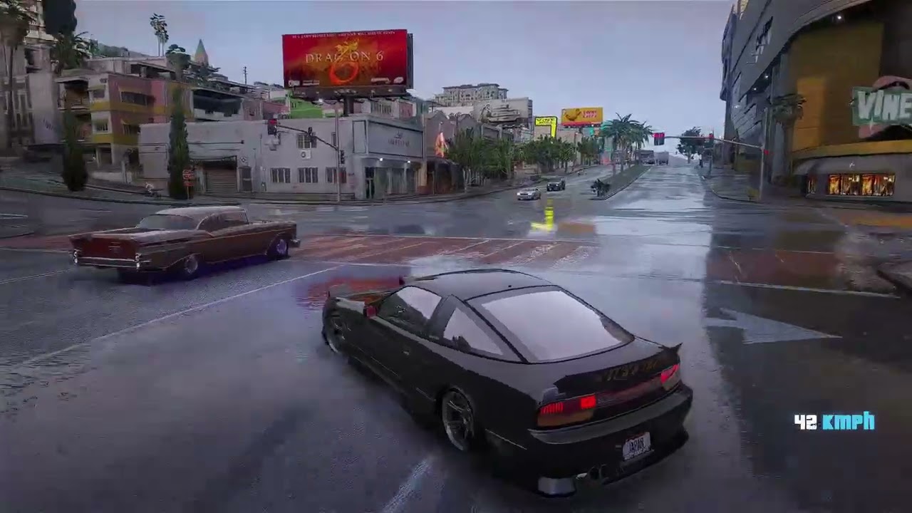Grand Theft Auto V (Nissan 240SX Drift In Rain) Sound: HEAVENLY JUMPSTYLE Ultra Slowed #gta5 #drift