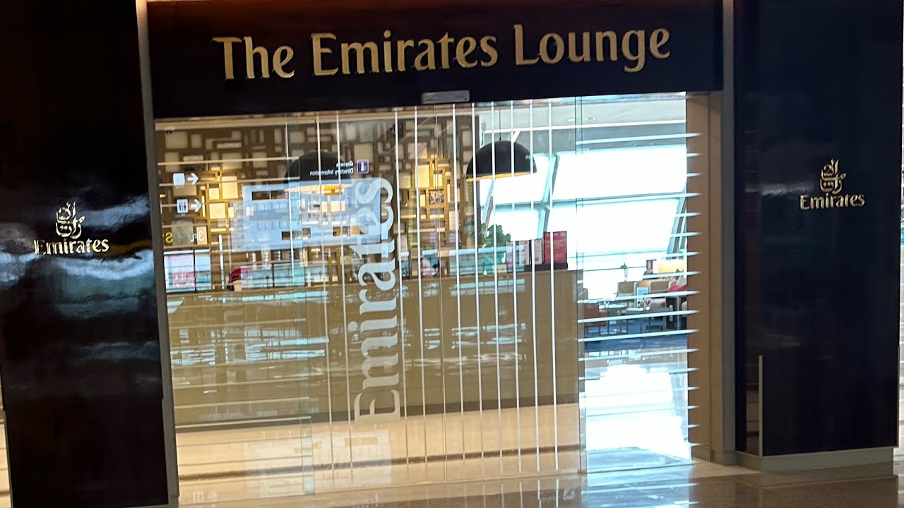 Emirates Lounge - Hong Kong Airport (HKG) with walking directions from security