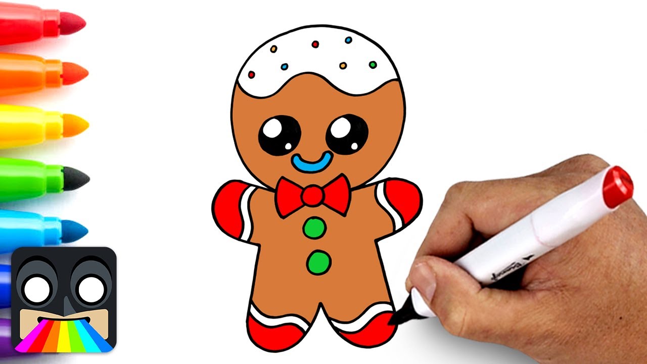 How To Draw a Cute Gingerbread Man
