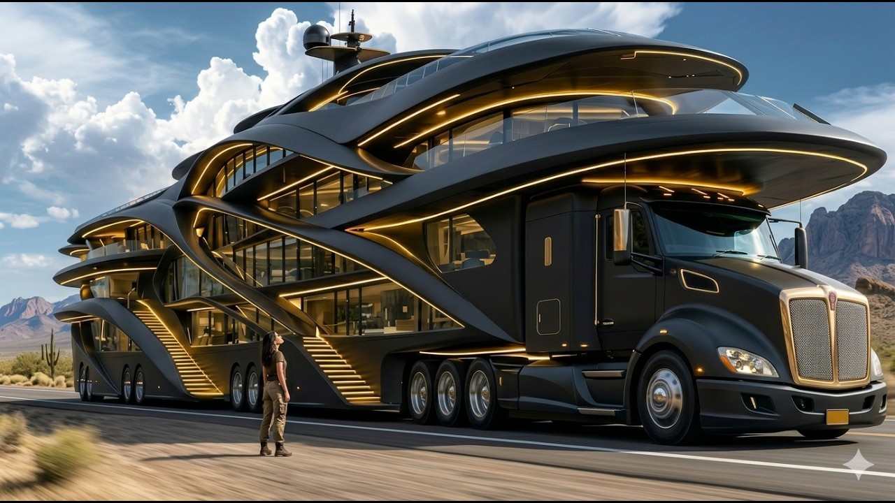 USA's $25 Million Matte Black Kenworth Motorhome Palace on Wheels