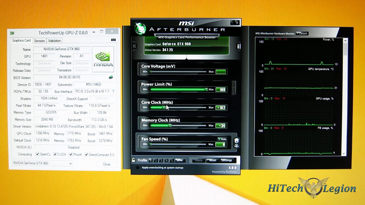MSI GTX 960 Gaming 2G Overclocking and Gaming App