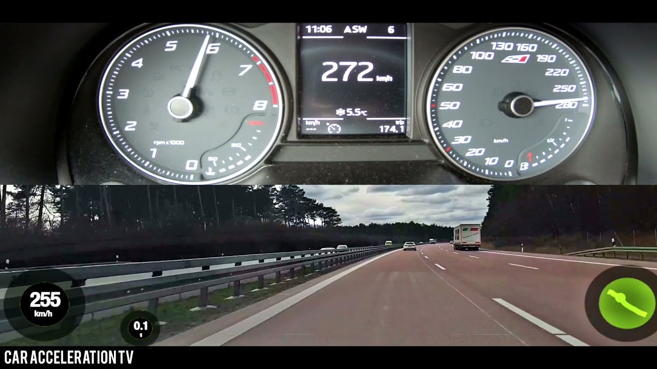 Seat Ibiza Cupra Stage 2 Exhaust Sound & Acceleration Autobahn Top Speed 0-100 / 0-200