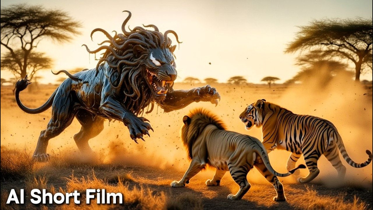 Simba & Shere Khan vs Venom Lion | The Return of Dark Lion &ndash; Part 1 | AI Short Film