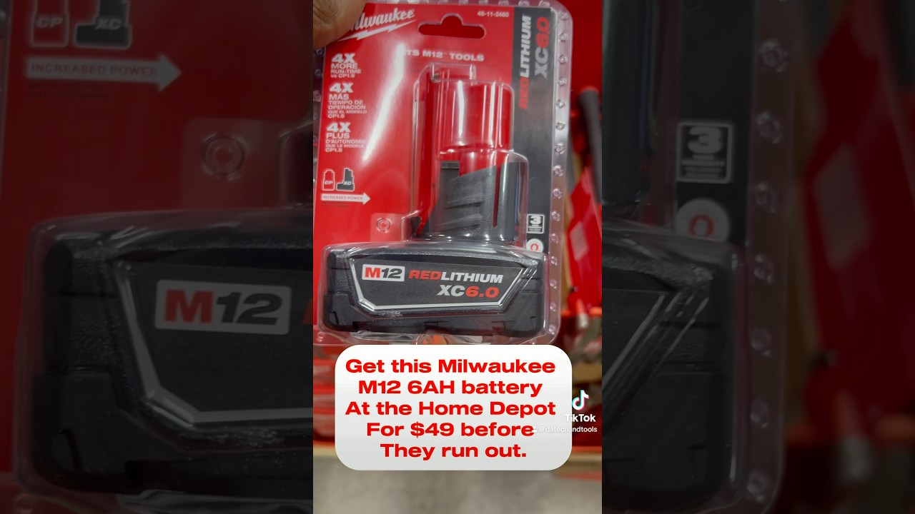 Milwaukee M12 6AH battery on sale at the Home Depot for $49 get this deal #powertool #blackfriday