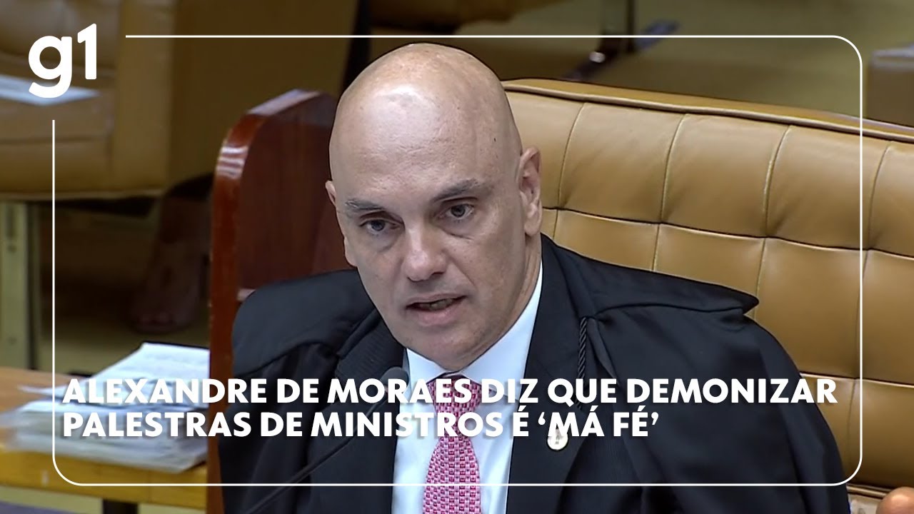 Alexandre de Moraes diz que demonizar palestras de ministros do STF é 'má fé'