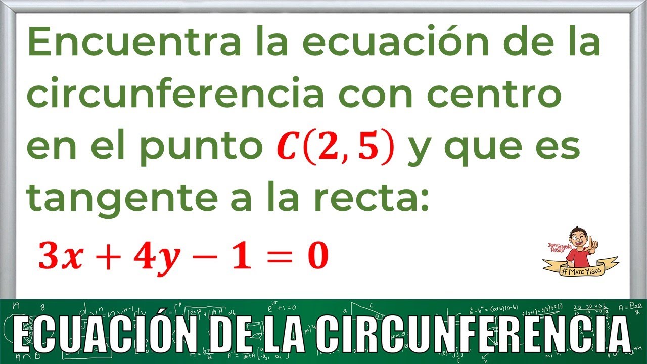 36. Ecuación de una circunferencia con centro fuera del origen que es tangente a una recta.