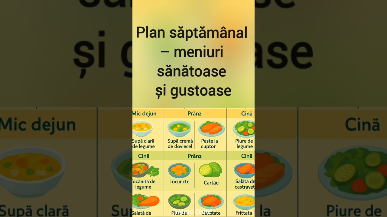 Plan săptăm&acirc;nal- meniuri sănătoase și gustoase