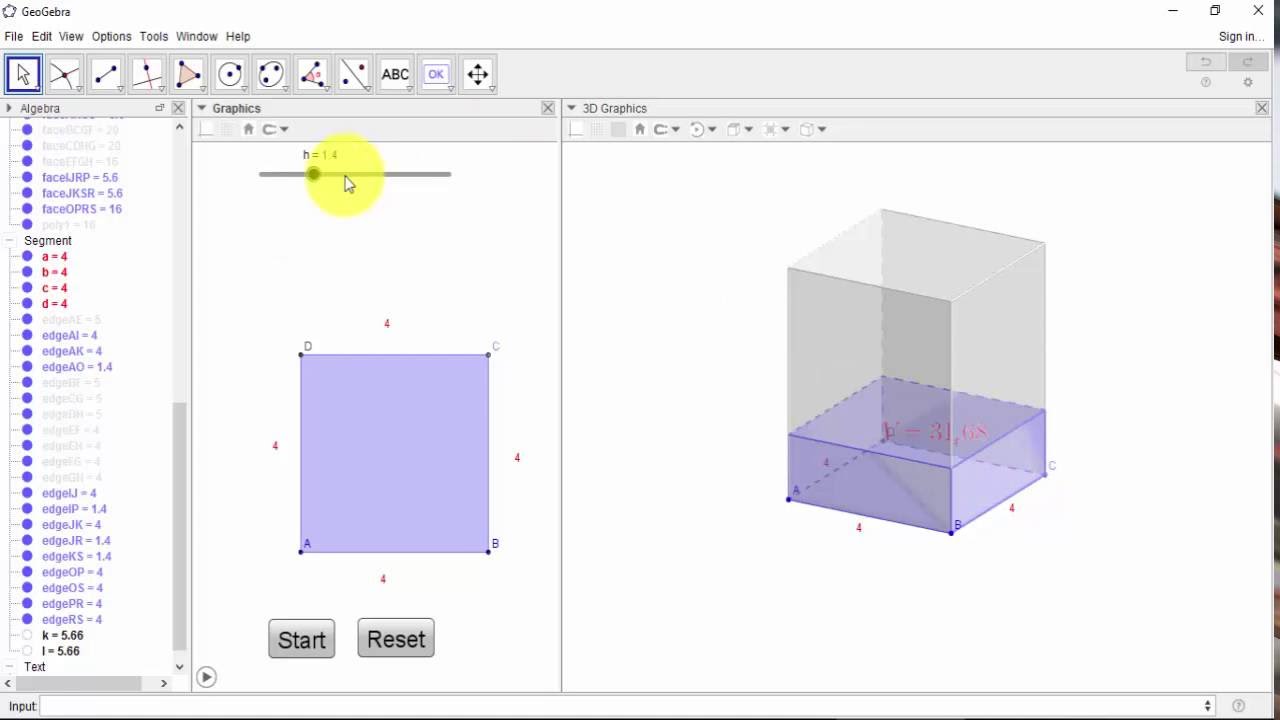Volume of a prism (animated) in Geogebra[Tutorial]
