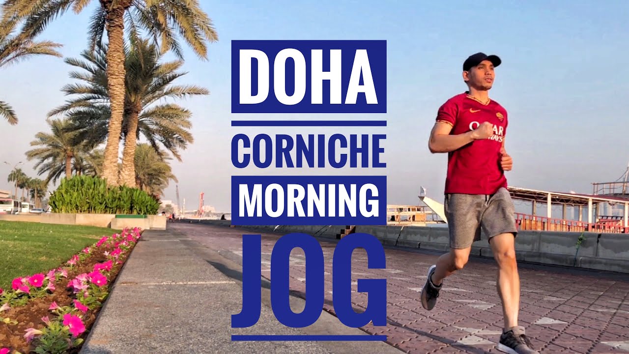 Early Morning Jog at The Corniche, Doha and Trying Out Free Fitness Equipment in Park | DOY Fitness