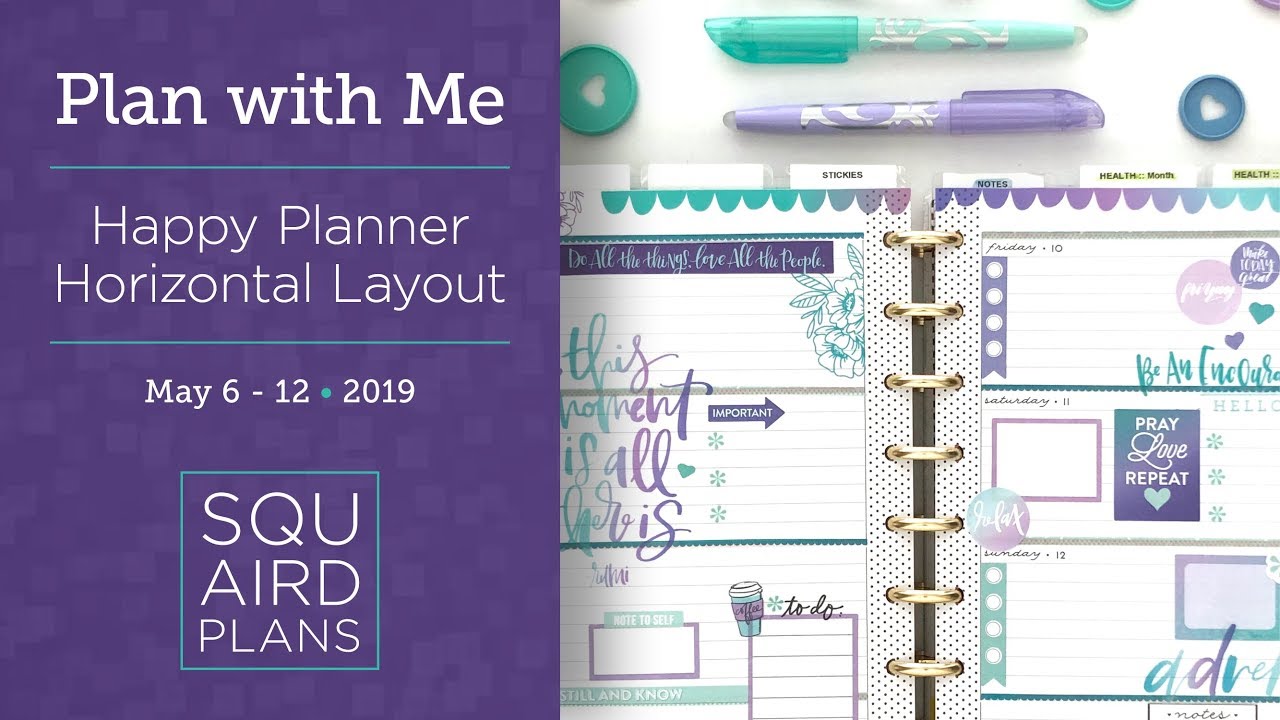 Purple & Teal Spread :: Plan with Me :: Happy Planner Horizontal Layout