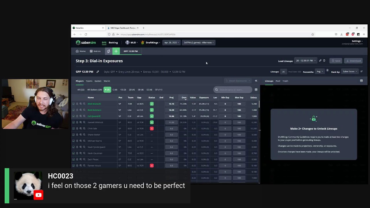 DFS Q&A: Getting your MLB stacks exactly the way you want with SaberSim