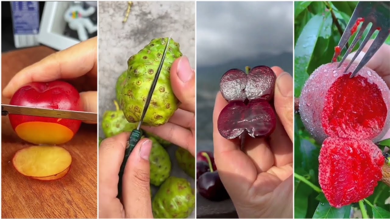 🤨 Satisfying fruit cutting ASMR ll Make you feel good ll 🍑