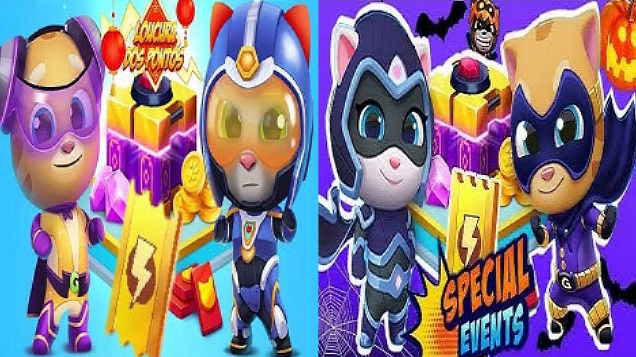 Talking Tom Hero Dash Midnight Ginger & Moonlight Angela vs Trooper Tom vs Rockstar Ginger Gameplay