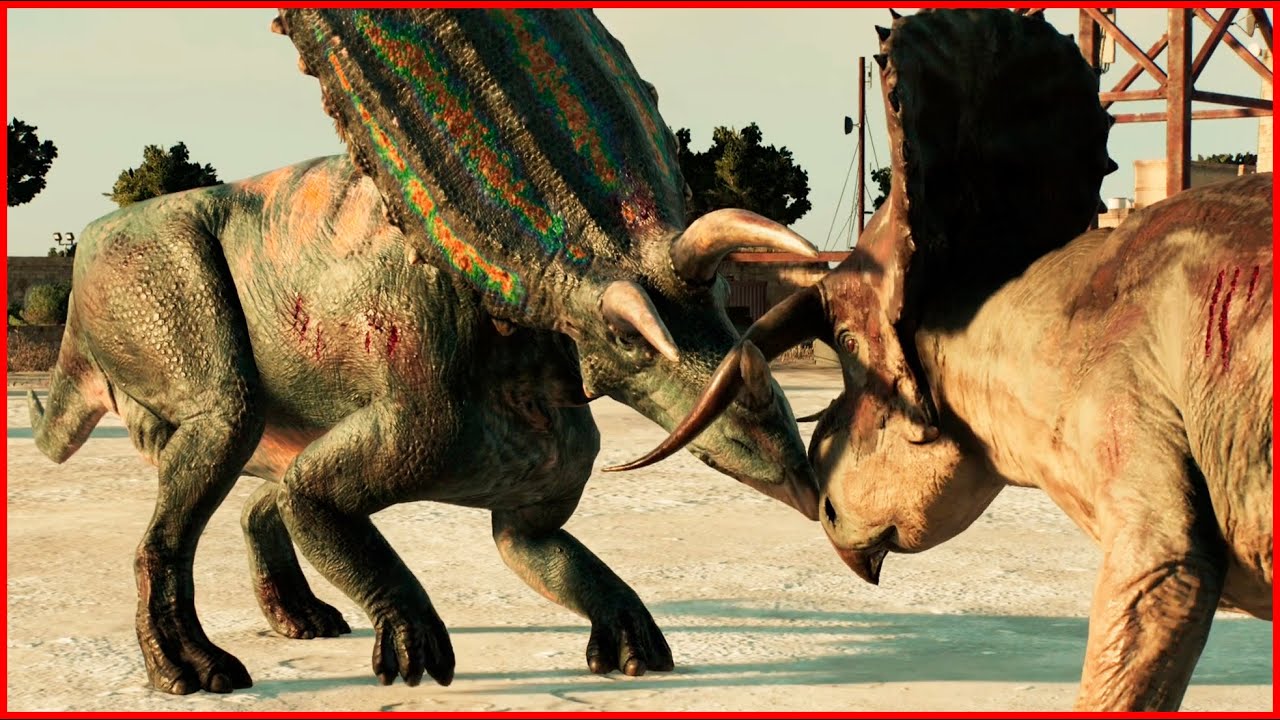 Pentaceratops VS Nasutoceratops - Jurassic Clash | Jurassic World Evolution 2
