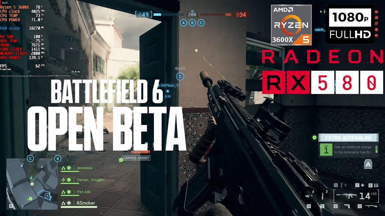 Battlefield 6 Open Beta - Ryzen 5 3600X + RX 580