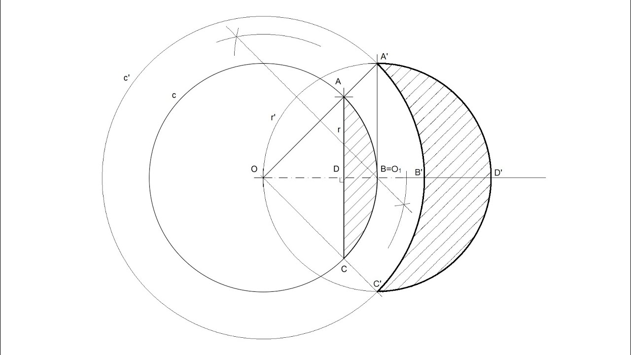 Inversión de segmento circular dada una pareja de puntos inversos