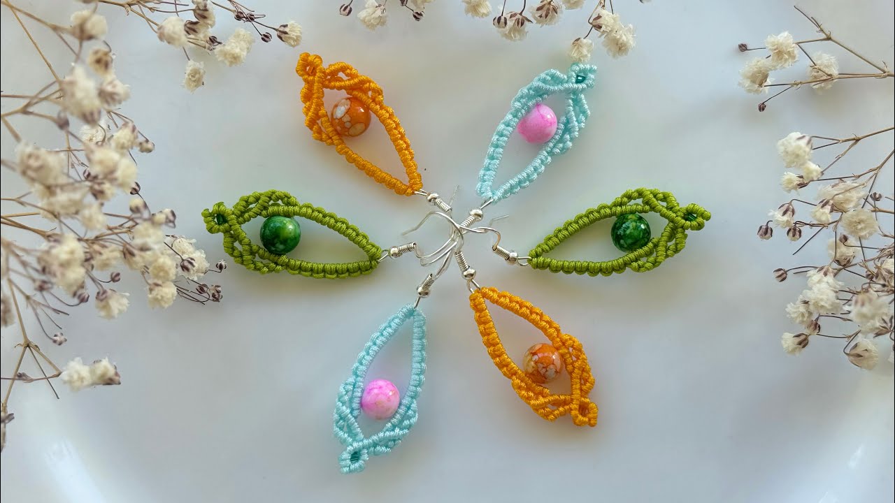 DIY Macrame Earrings | How to make earrings at home | Easy tutorial for beginners #diy #tutorial