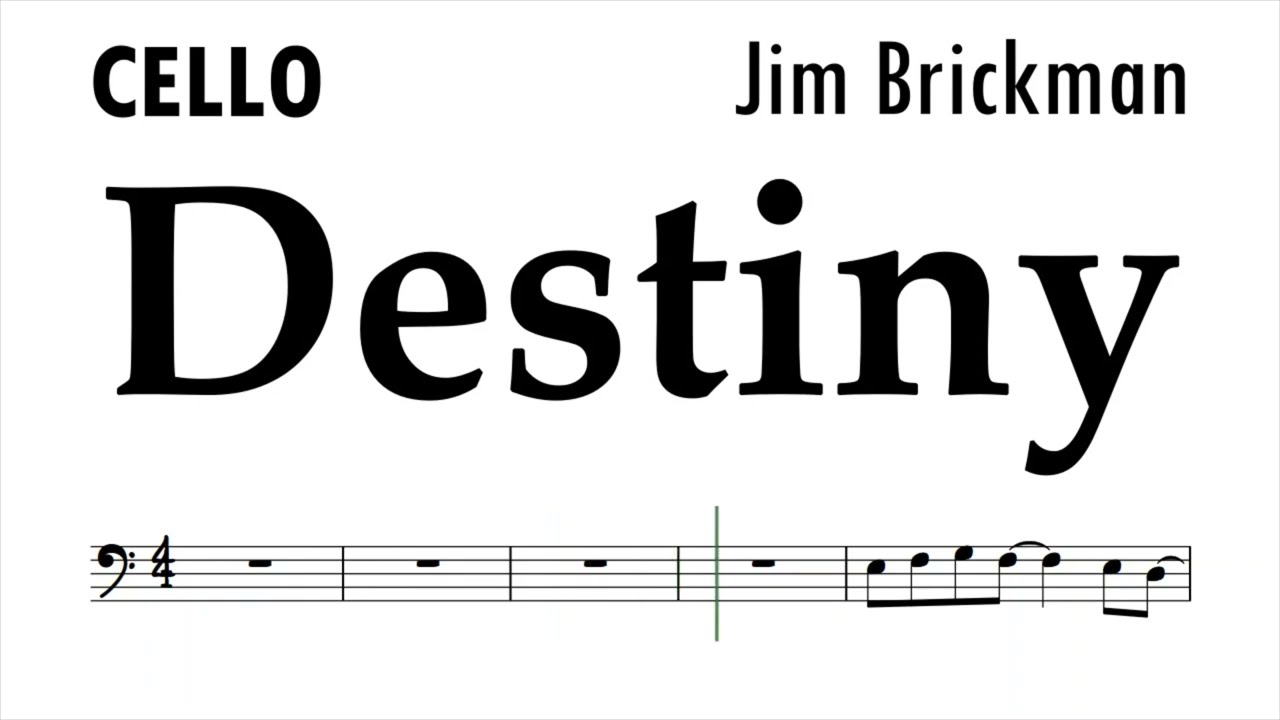 Destiny Jim Brickman Cello Sheet Music Backing Track Play Along Partitura