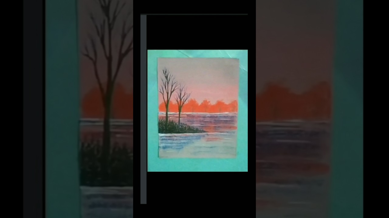 Water Colouring Painting Tutorial Landscape l Easy Landscape Drawing With Water Colour