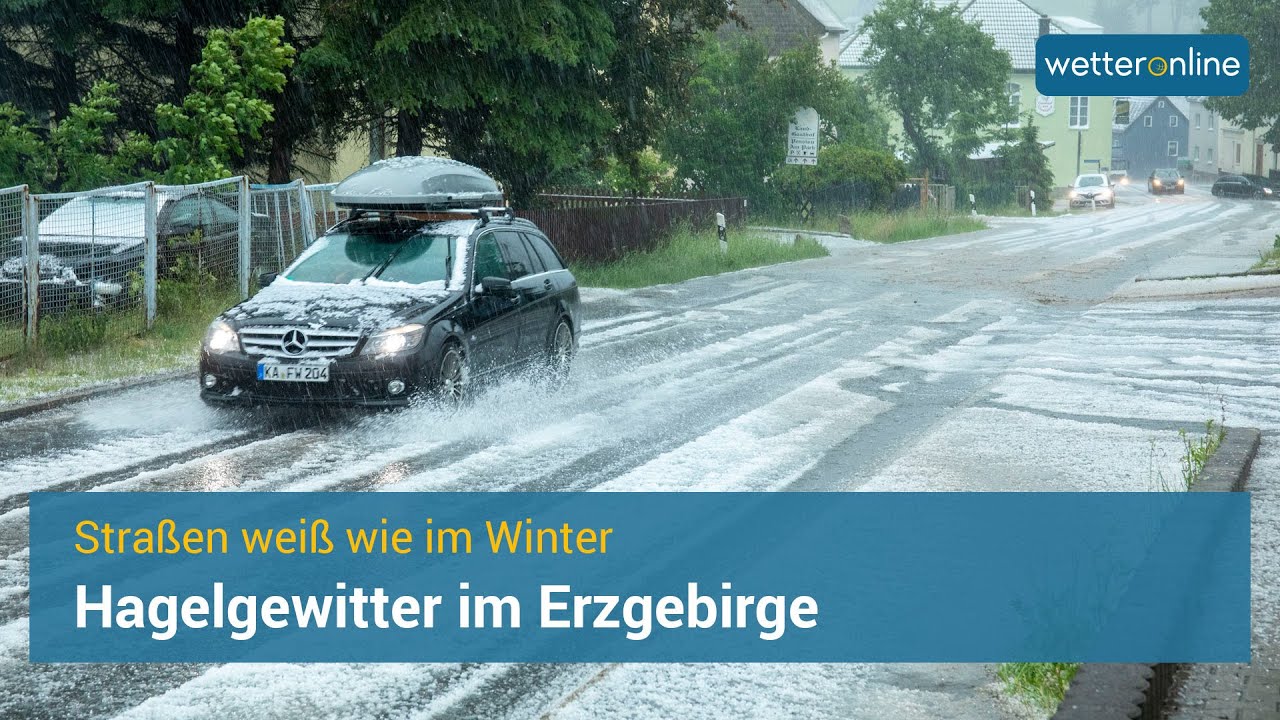 Hagelgewitter im Erzgebirge - Wei&szlig; wie im Winter