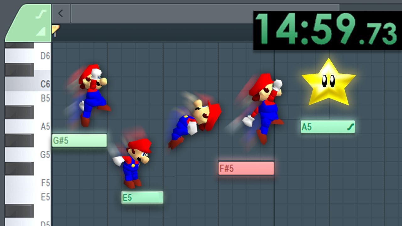 Mario speedrun, but I make a beat at the same time