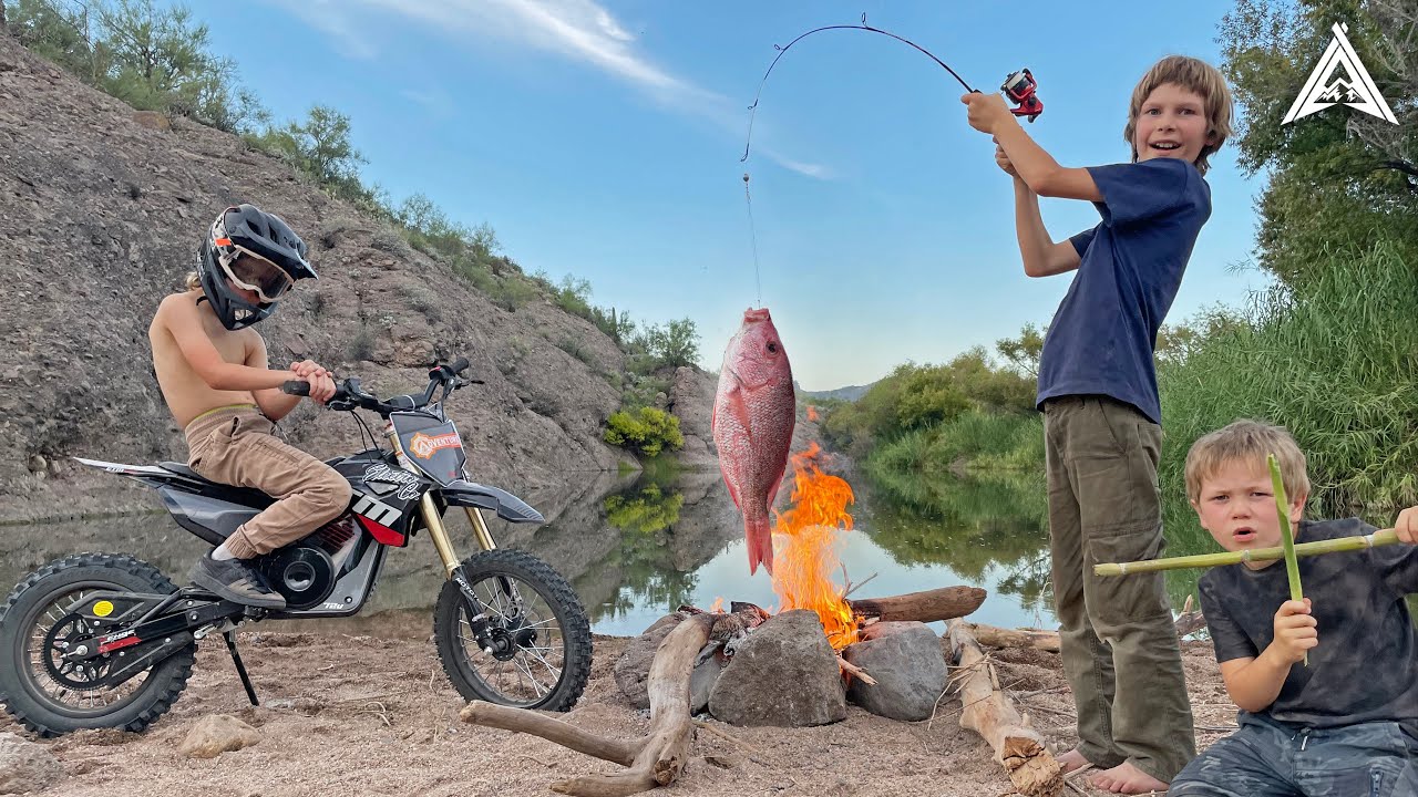 Riding Dirt Bikes to Secret Desert Fishing Hole + 