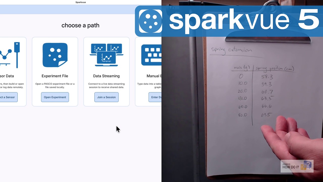 Szybkie tworzenie wykres&oacute;w z danych spoza czujnika (Sparkvue 5)