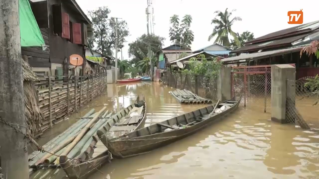 Monsoon flooding leaves village submerged in Myanmar's Mon state