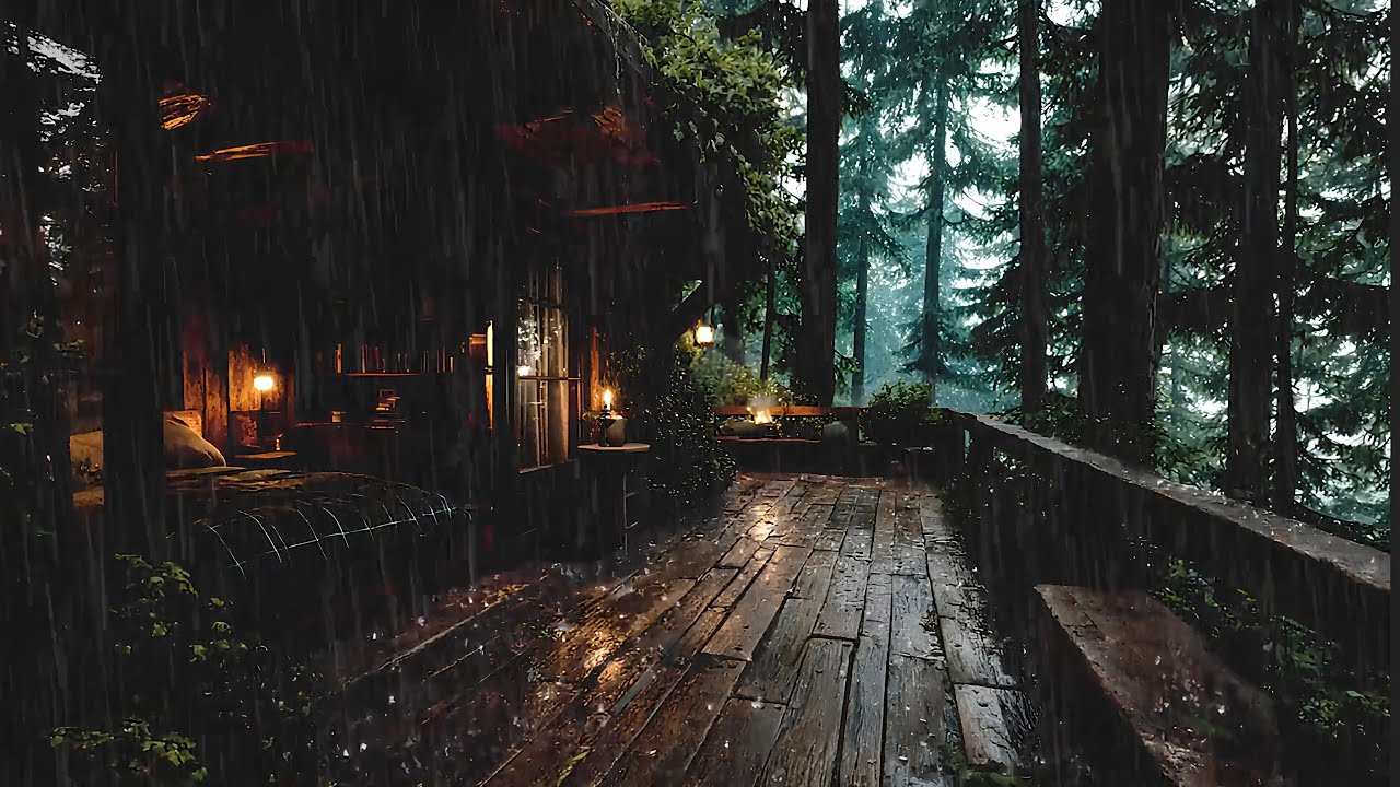 Cozy Forest Bedroom in the Rain 🌧 | One Person, Nature Sounds for Deep Sleep