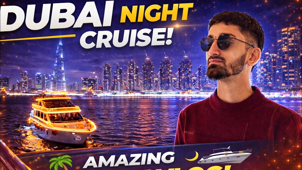 Dubai night cruise video, 