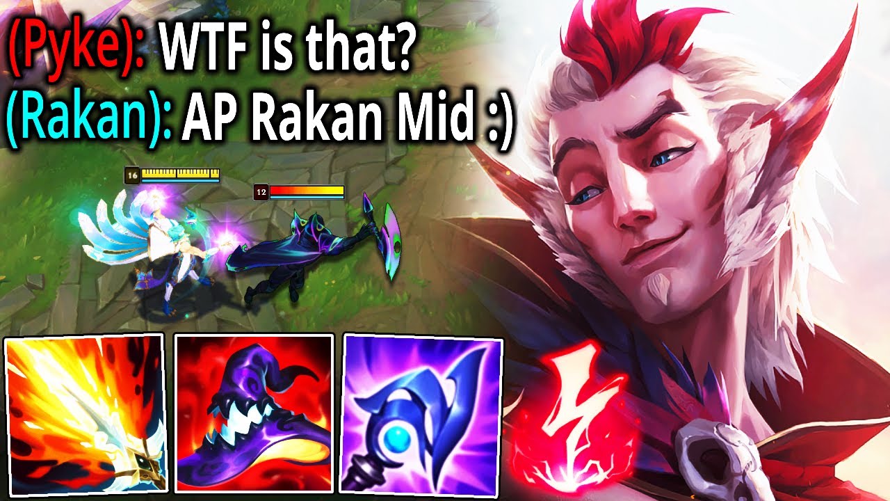 RAKAN, BUT I WENT MID FULL AP AND DESTROYED THE ENEMY LANER (INSANE BURST BUILD) - League of Legends