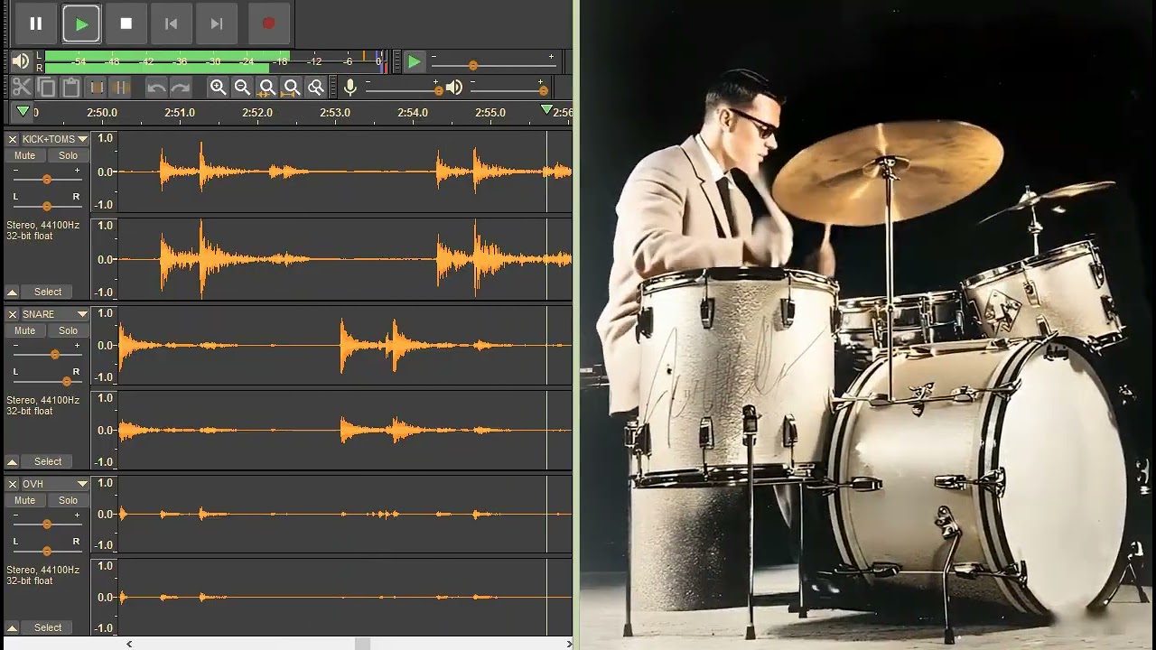 Joe Morello - Take Five - isolated drums.