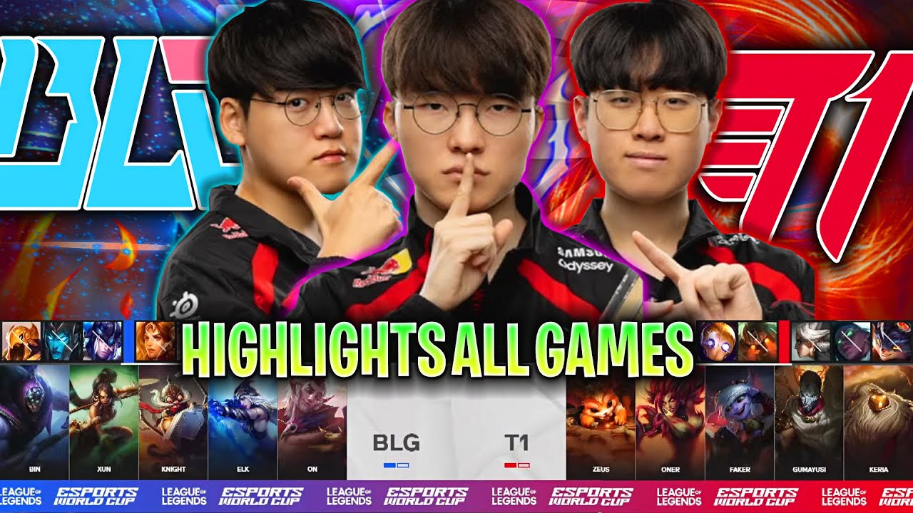 T1 vs BLG ALL GAMES HIGHLIGHTS EWC 2024 Day 1 - SKT T1 vs BILIBILI EWC 2024 Quarterfinals