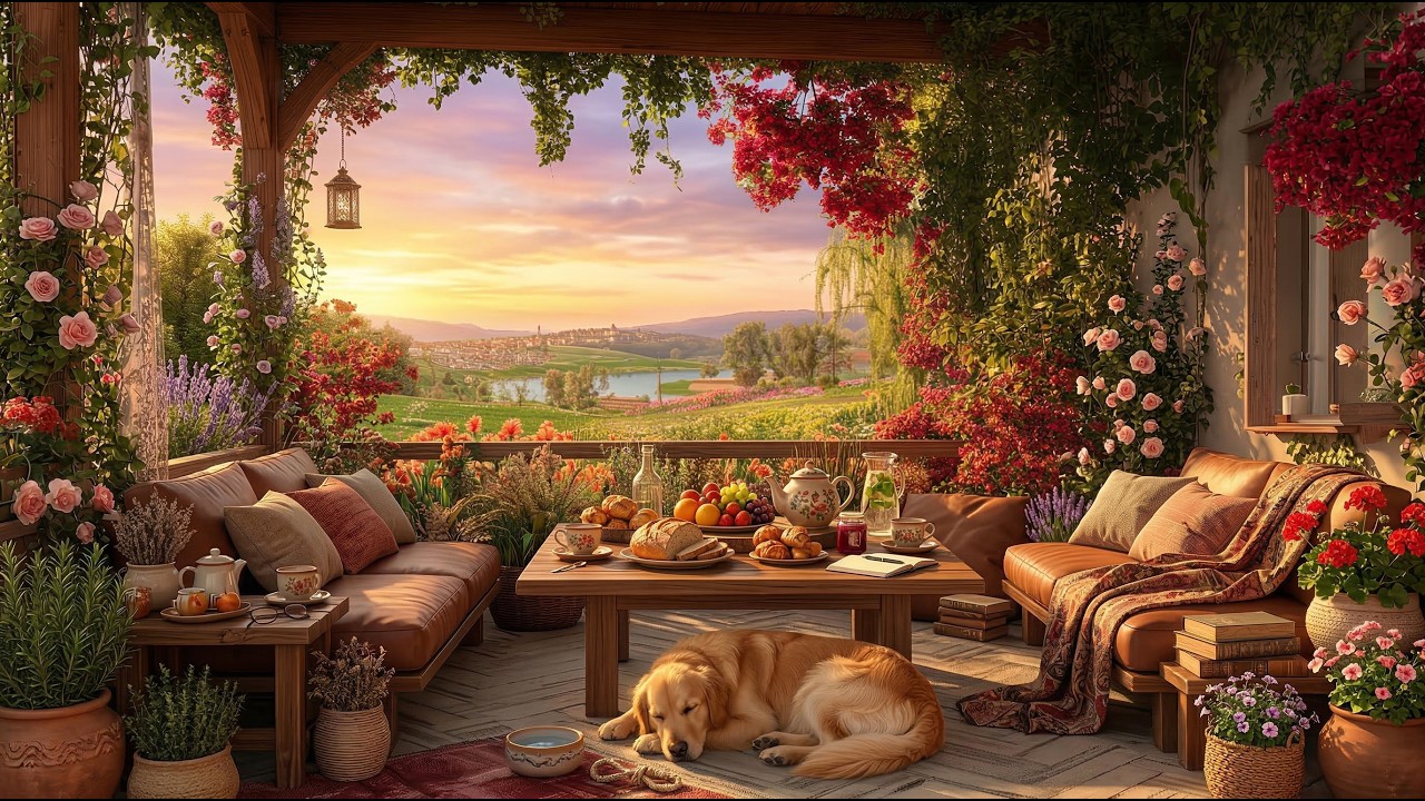 Beautiful Relaxing Hymns & Peaceful Piano Music | Dreamy Rose-Covered Porch Ambience for Sleep